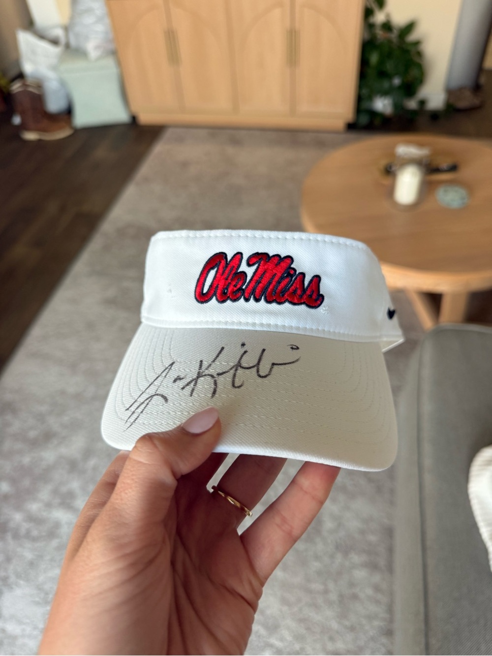 SIGNED Lane Kiffin Visor Ole Miss